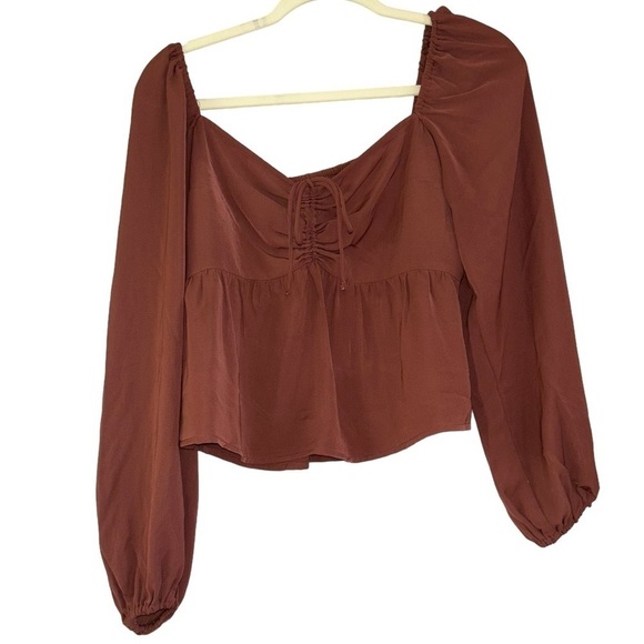 Abercrombie & Fitch Rust Cottagecore Prarie Bohemian Peasant Top Women’s M - Picture 1 of 13